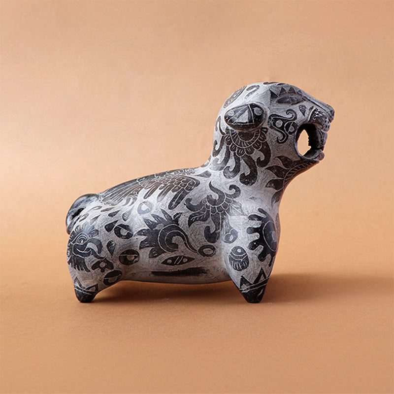 jaguar prehispánico acústico de barro