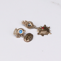 Aretes milagrito plata obsidiana y zirconia
