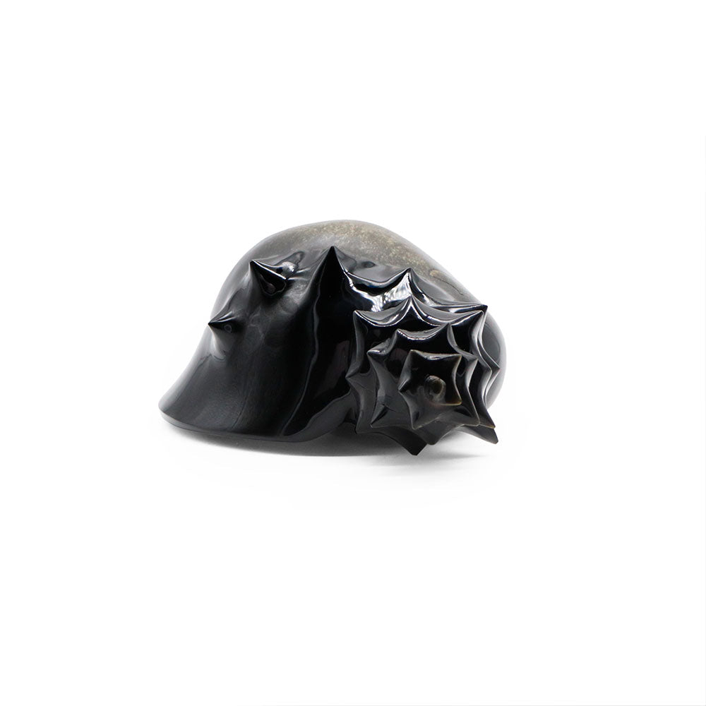Caracol grande de obsidiana dorada
