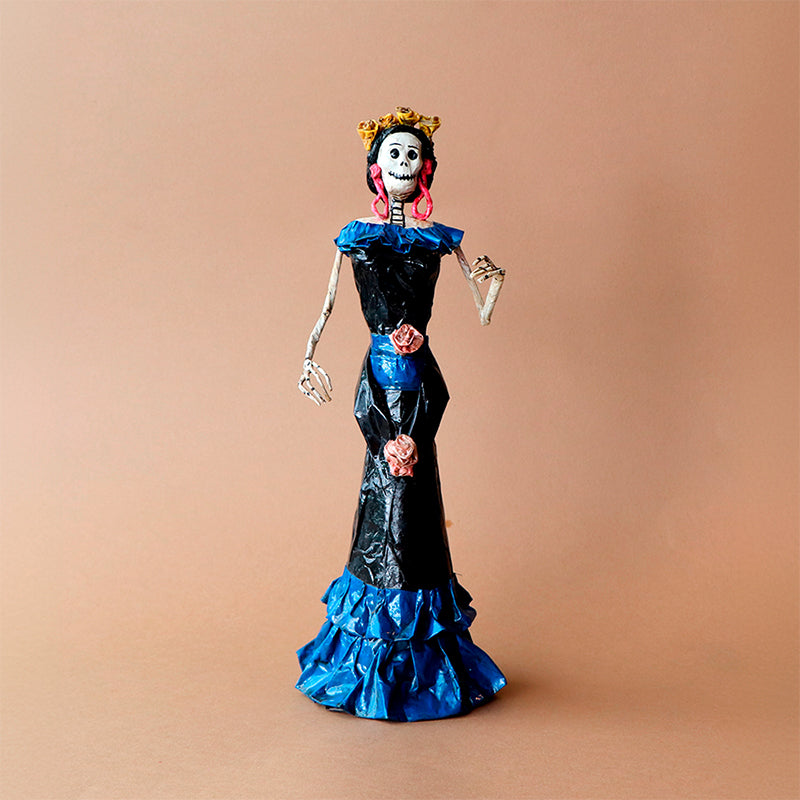 catrina con diadema de flores