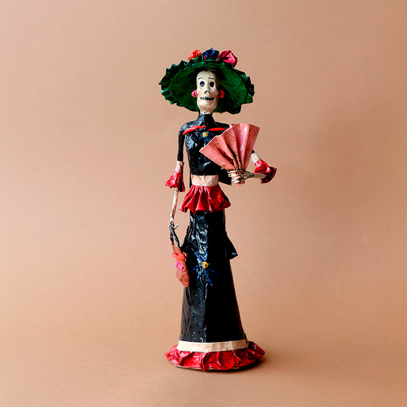 catrina con abanico