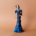 catrina con vestido azul