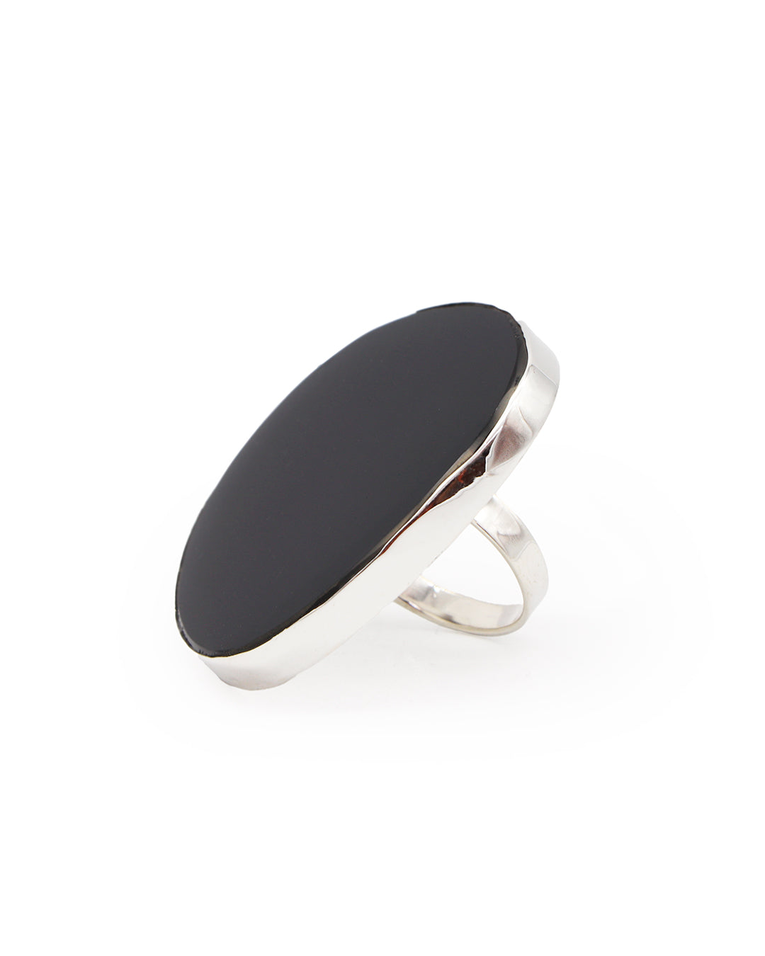 Anillos amorfos de obsidiana negra