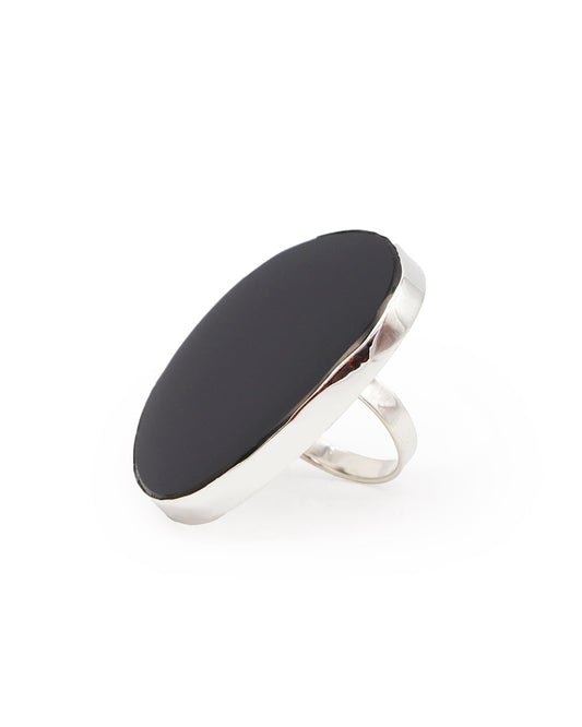 Anillos amorfos de obsidiana negra