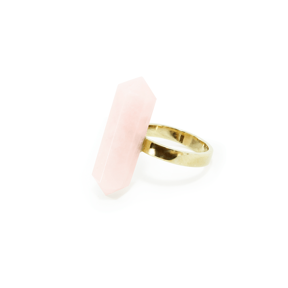 Anillo péndulo cuarzo rosa