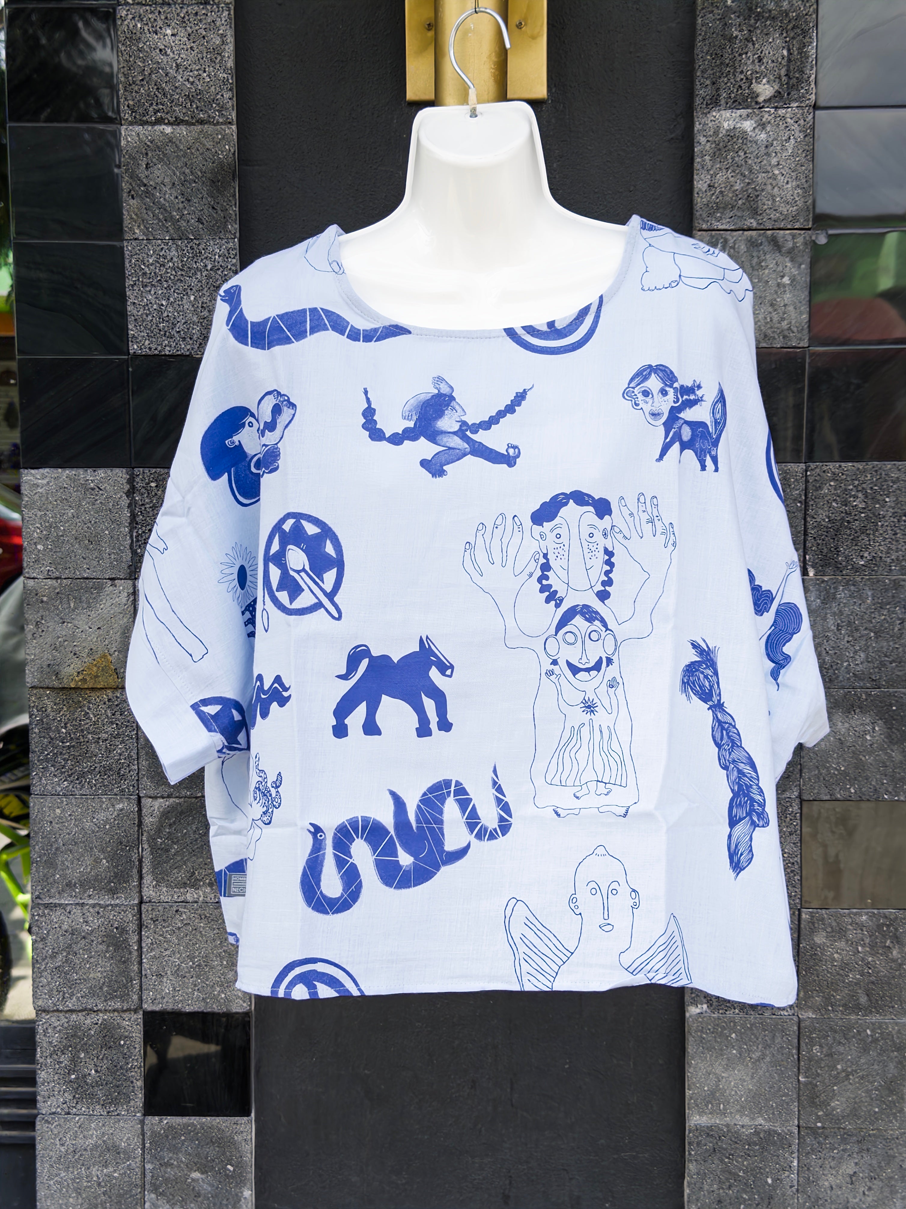 kimono abuela azul celeste