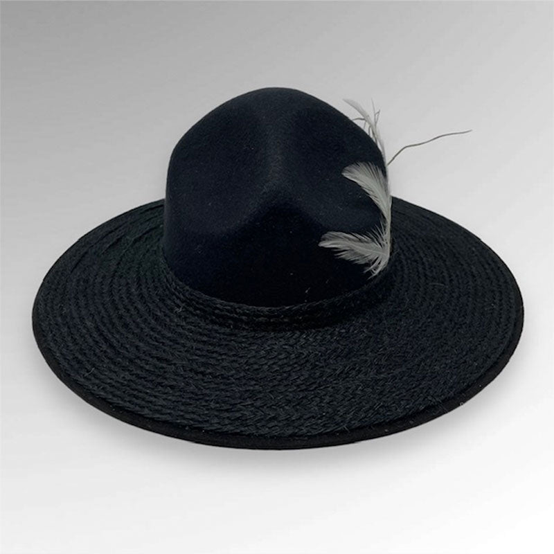 sombrero yute 4 pedradas negro