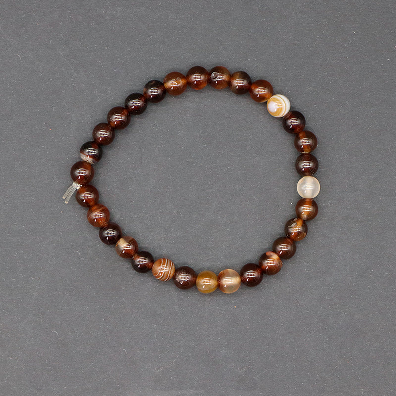 Pulsera ágata café 6mm