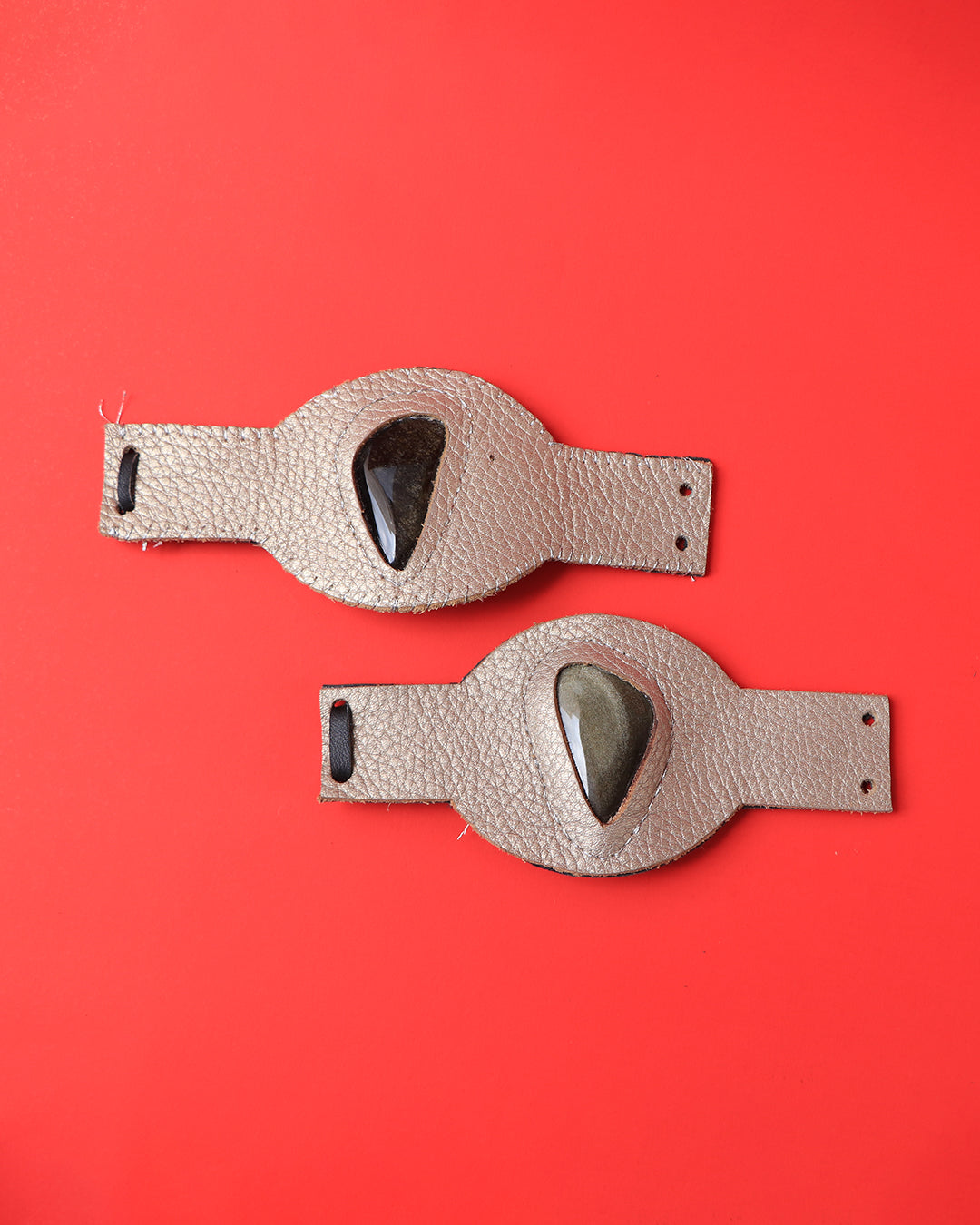 Brazaletes cabujón obsidiana