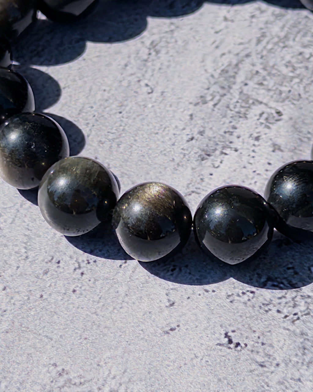 Pulsera ajustable obsidiana dorada 4mm