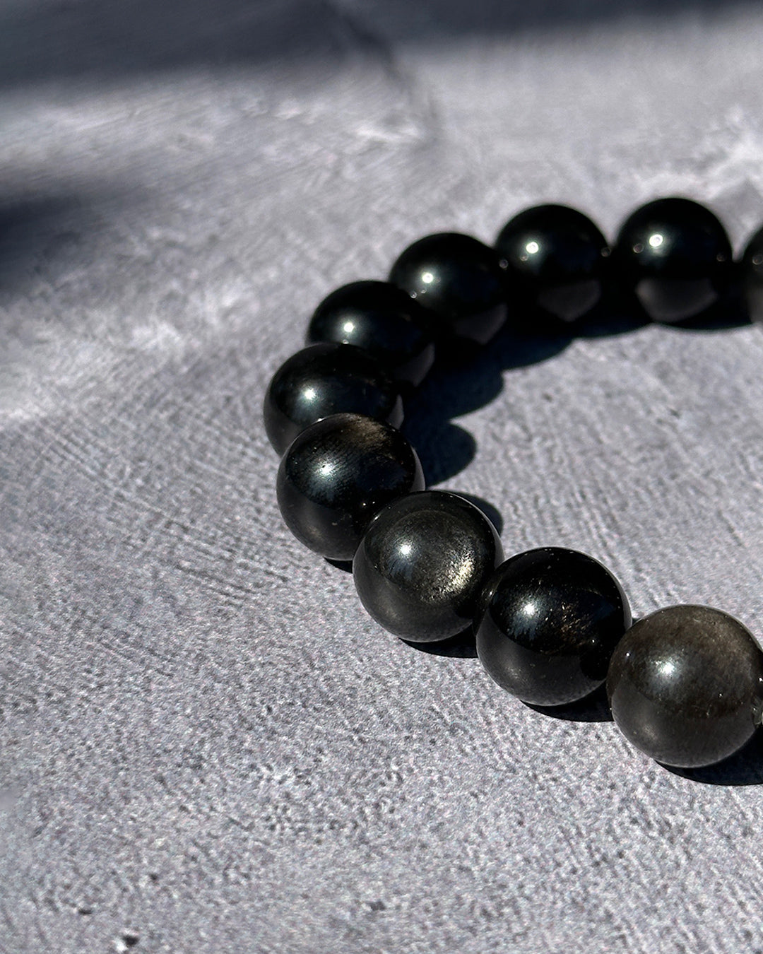 Pulsera ajustable obsidiana dorada 6mm