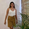 bermuda envolvente manta beige