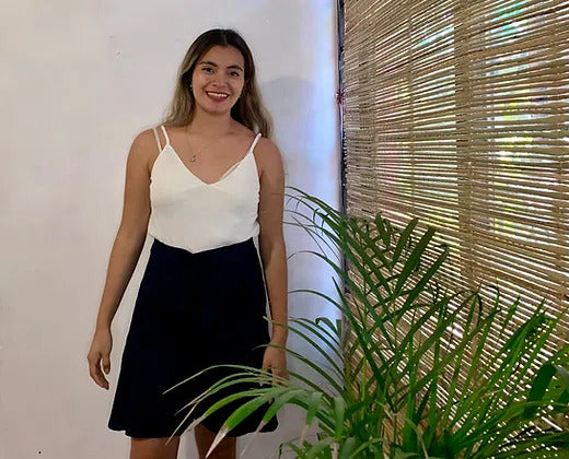 bermuda envolvente manta azul marino