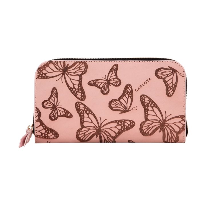cartera mariposas rosa