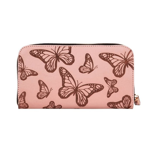 cartera mariposas rosa