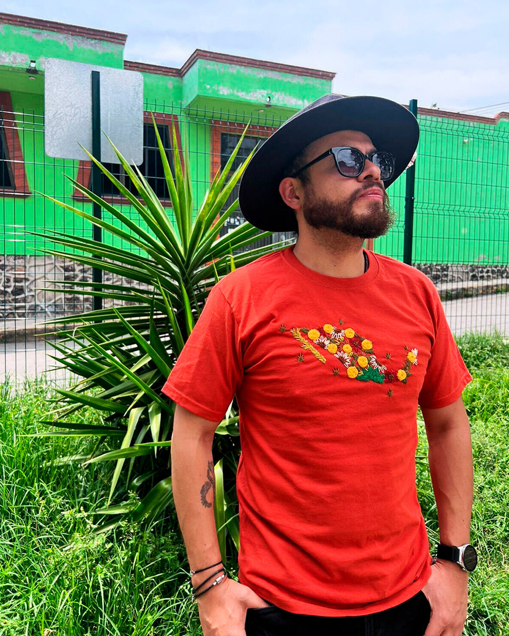 Playera republica mexicana, Naranja/ocre