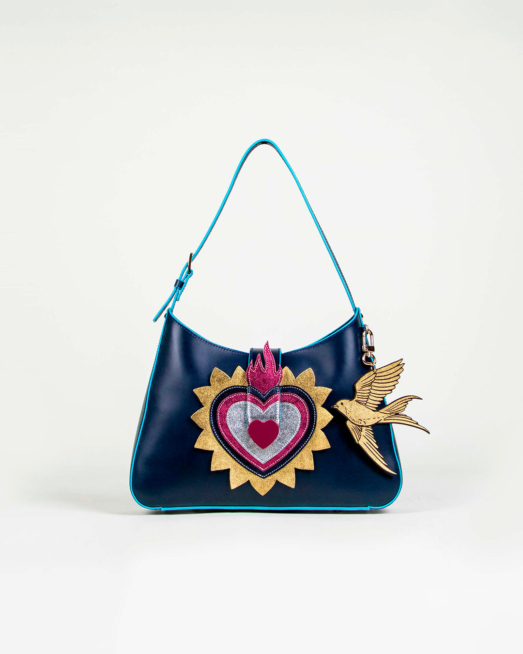 shoulder " El corazón" azul marino