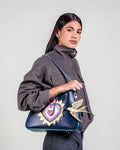 shoulder " El corazón" azul marino