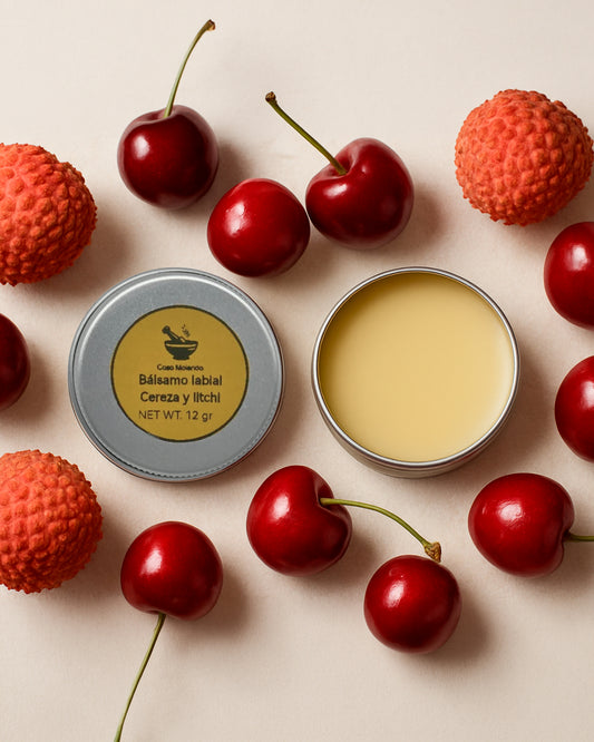 Bálsamo labial de cereza y litchi