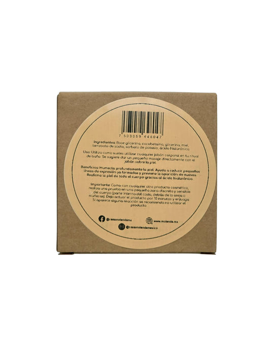 Jabón artesanal miel y ácido hialurónico