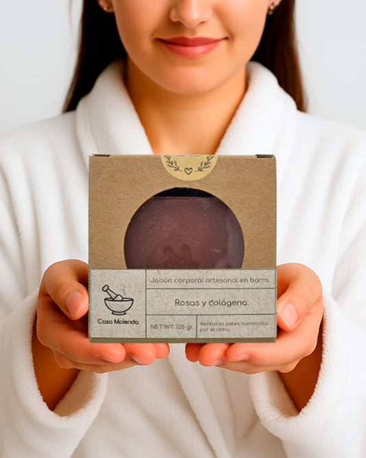 Jabón artesanal rosas y colágeno