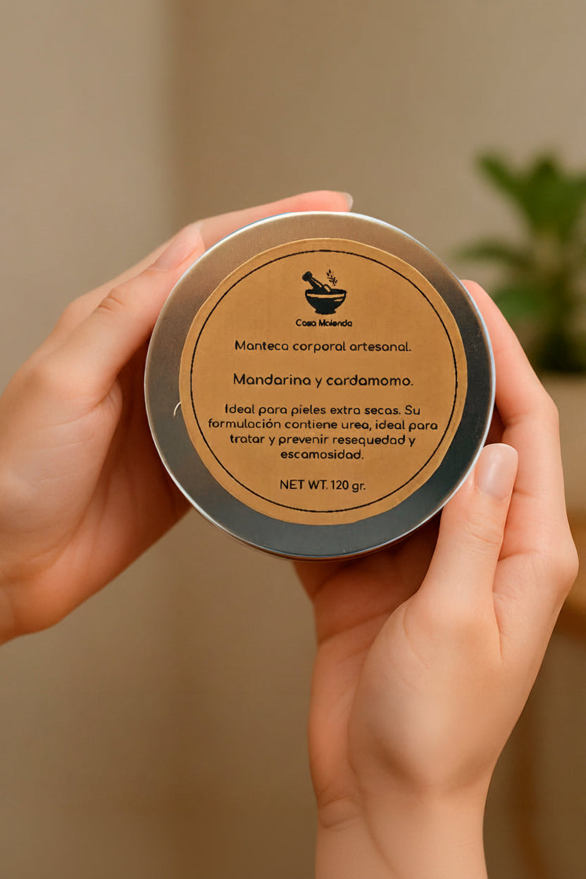 manteca corporal: mandarina y cardamomo.