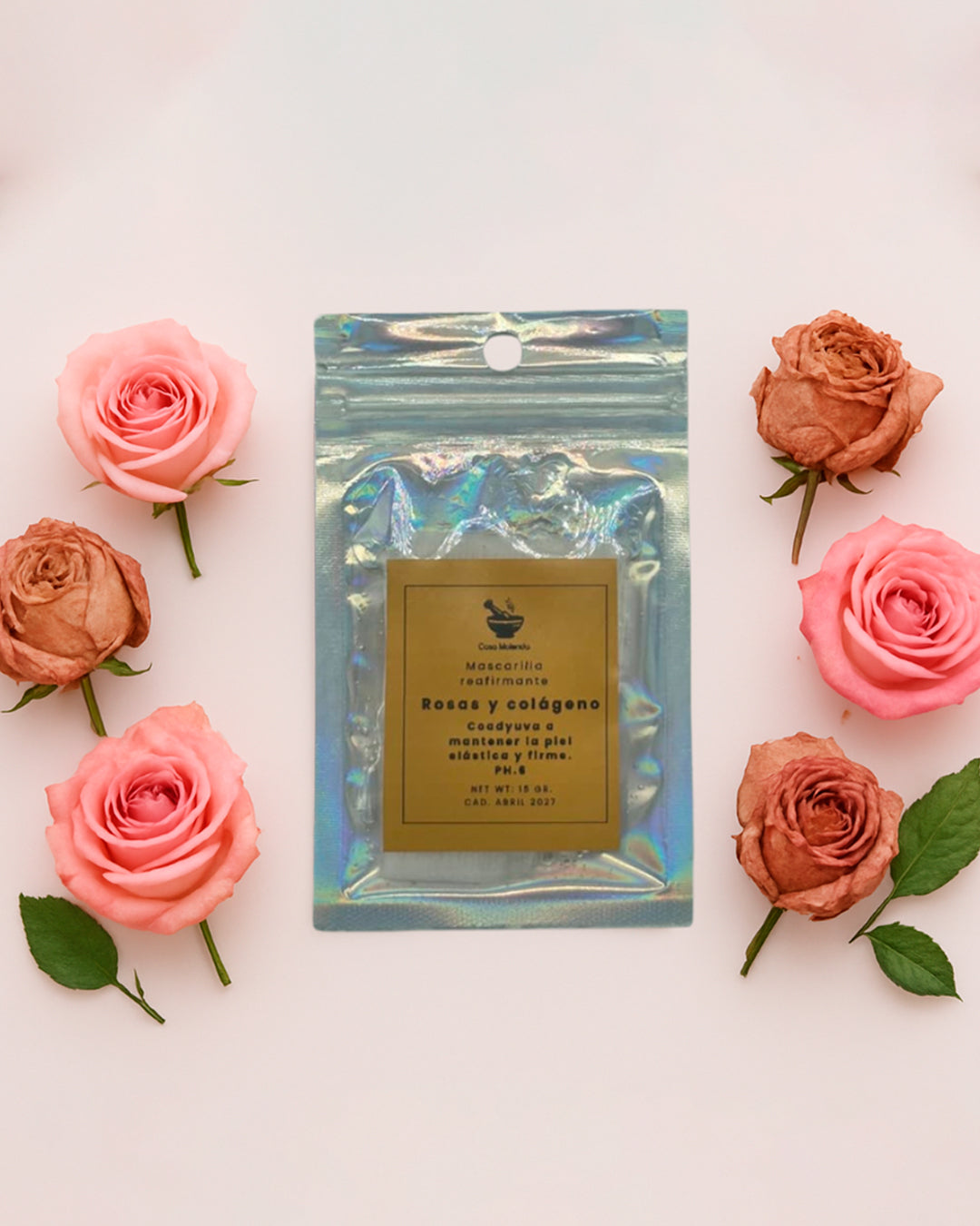 Mascarilla facial en tela : Reafirmante con extracto de rosas y colágeno
