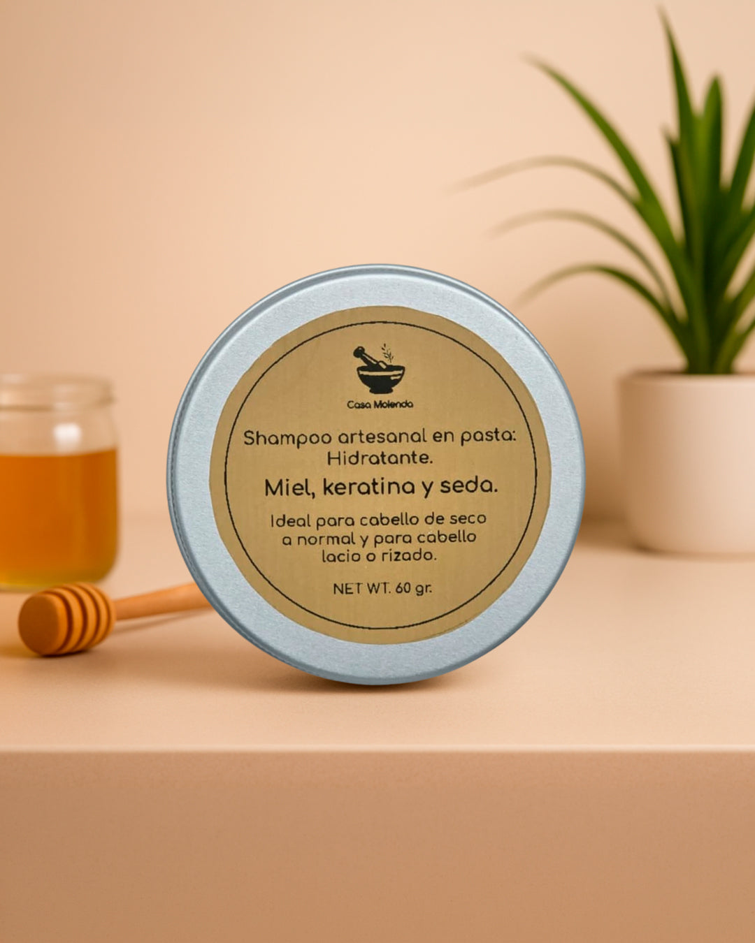 travel size: shampoo hidratante miel y keratina