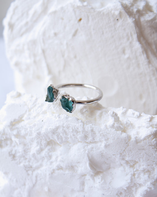 anillo roco dorado plateado