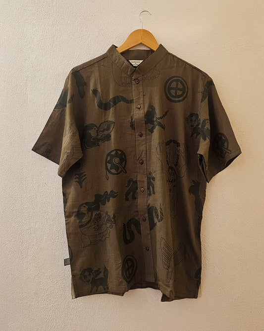 camisa abuela verde militar