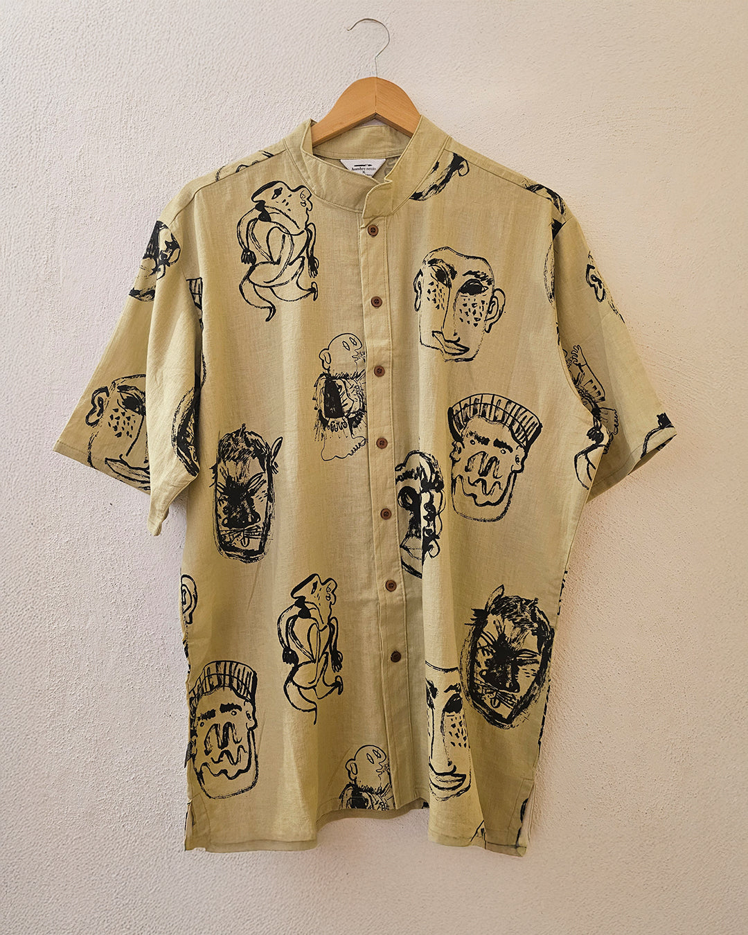 Camisa mascaras verde pistache