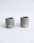 taza cilindro espresso, gris/caramelo