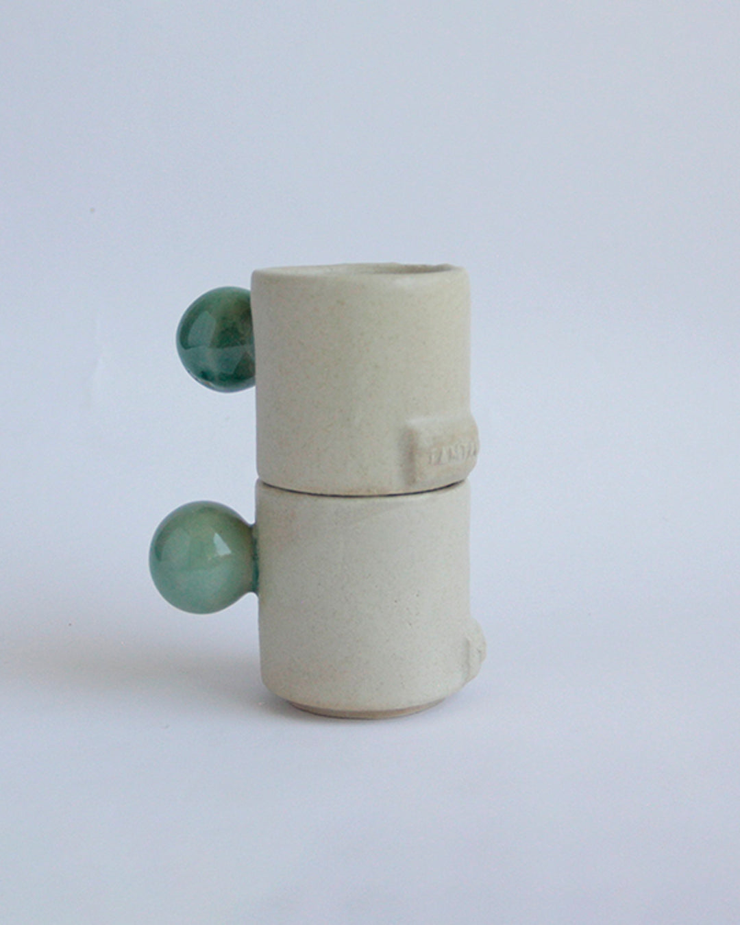 taza cilindro espresso blanco/verde
