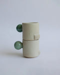 taza cilindro espresso blanco/verde