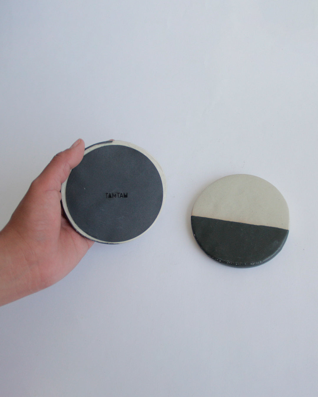 portavasos ceramica blanco