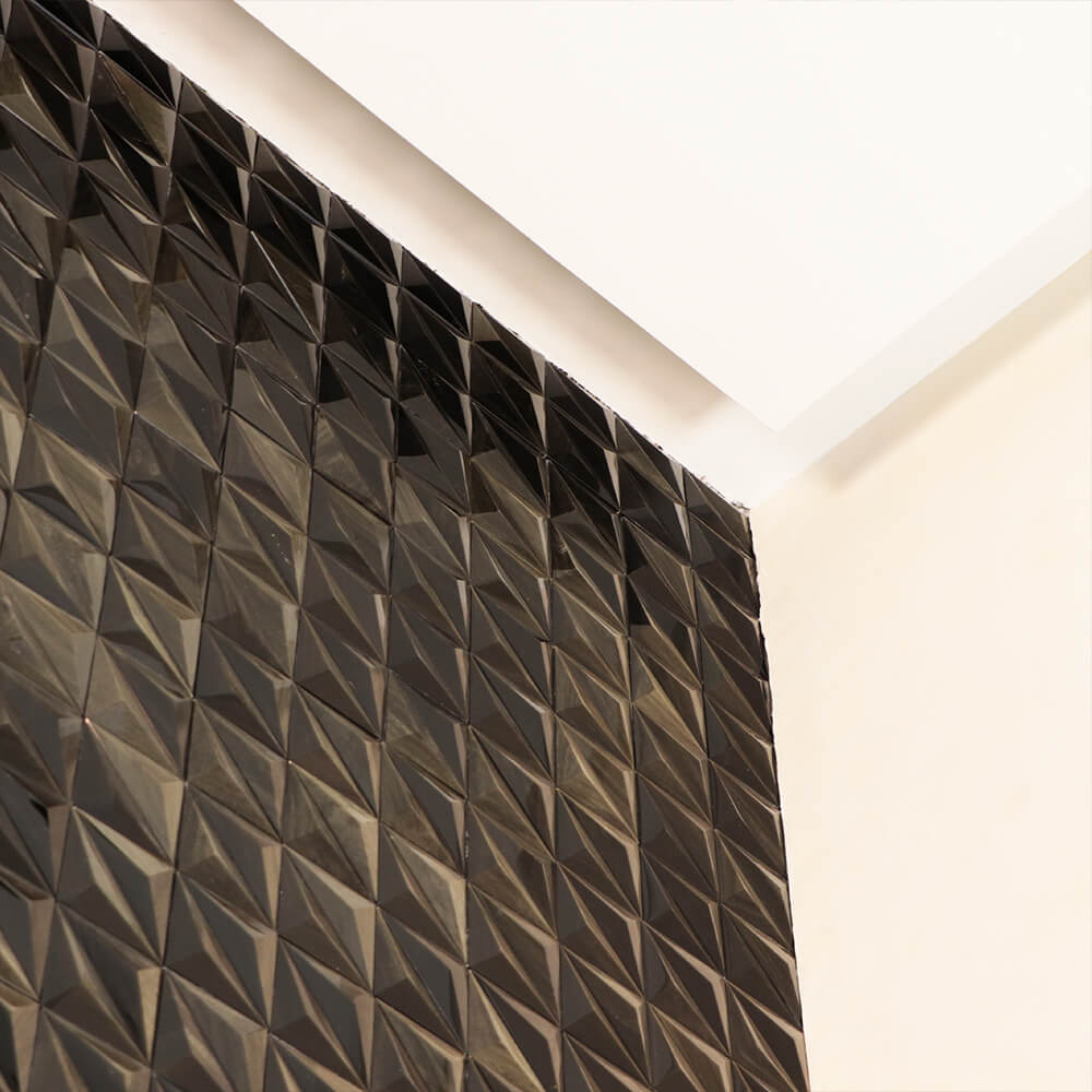Azulejo de obsidiana con volumen diseño prismas