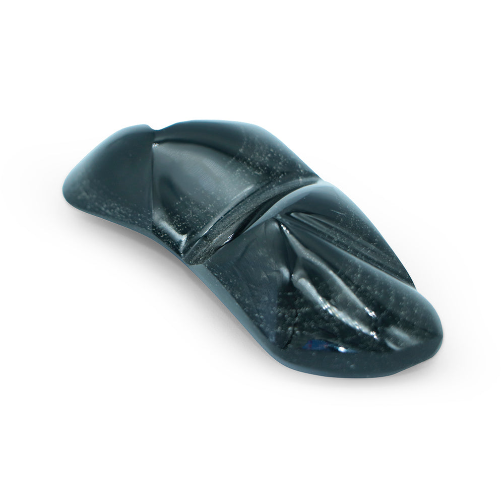 Corazón chico obsidiana plateada