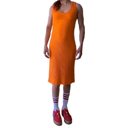 vestido rib tirantes naranja