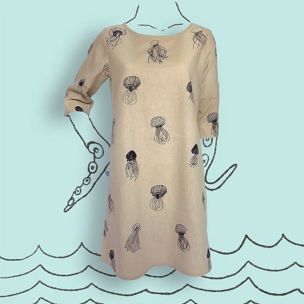 vestido medusas kaki