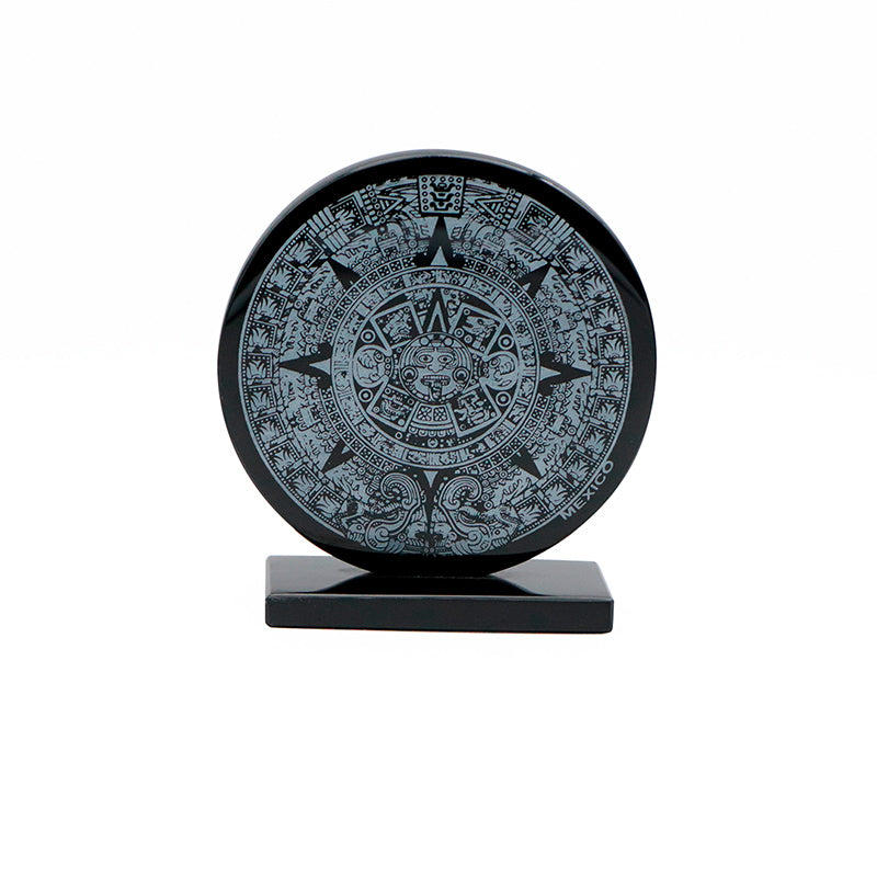 calendario azteca de obsidiana chico 10cm