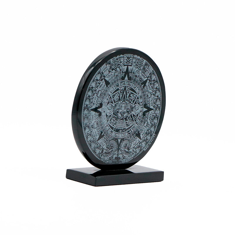 calendario azteca de obsidiana chico 10cm