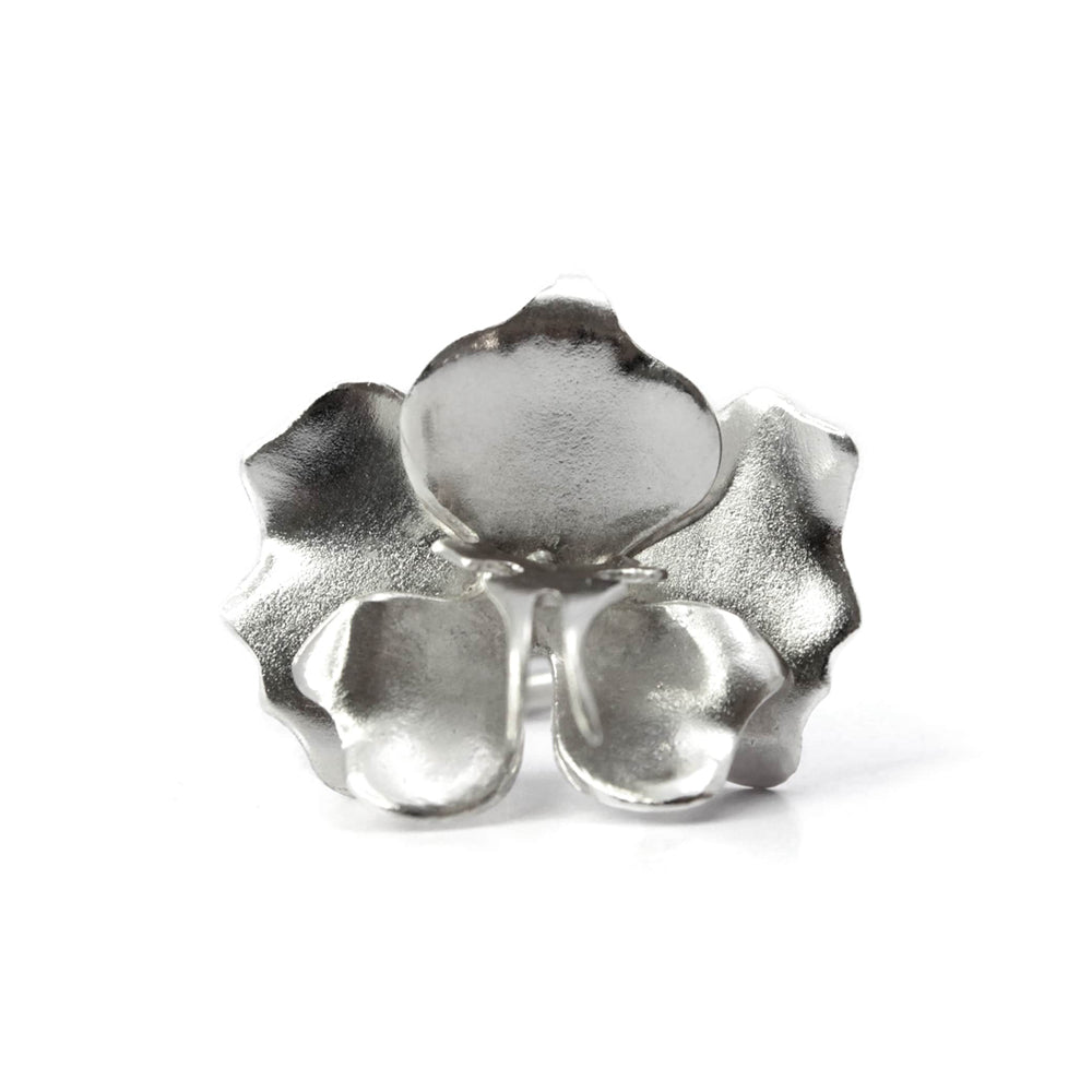 anillo orquidea plata