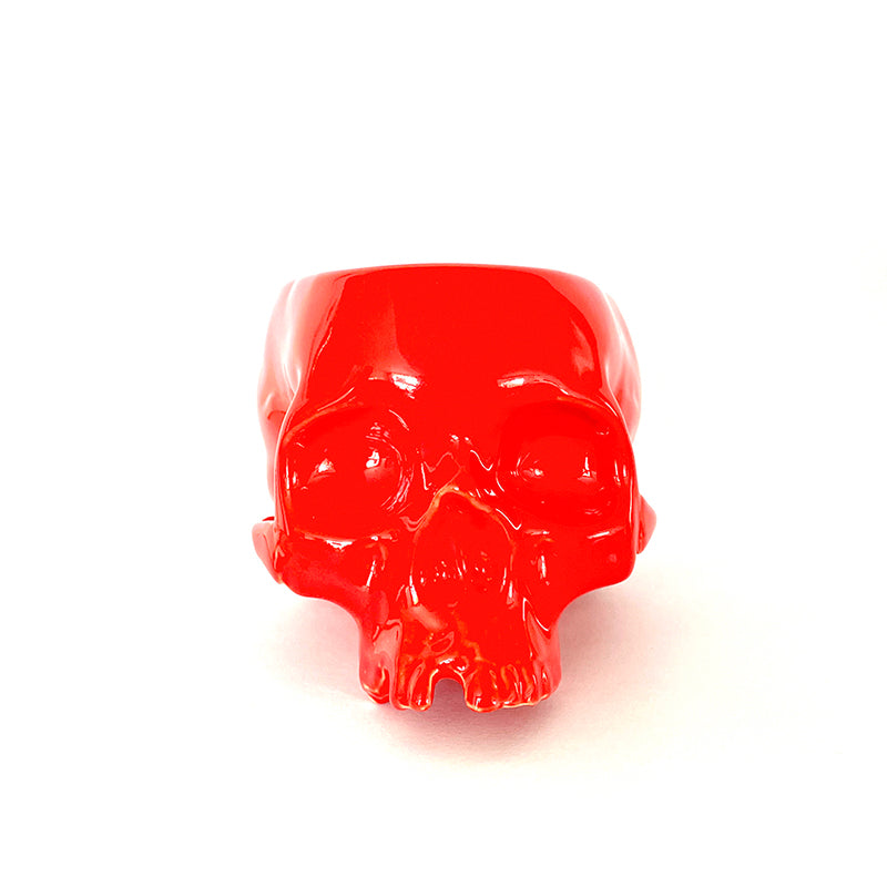 maceta cráneo rojo