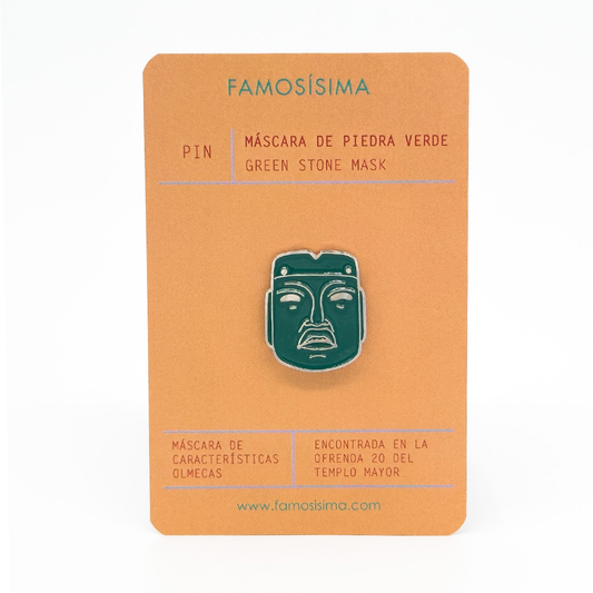 pin máscara de piedra verde