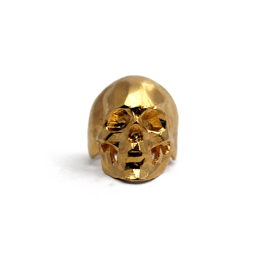 anillo cráneo geométrico oro