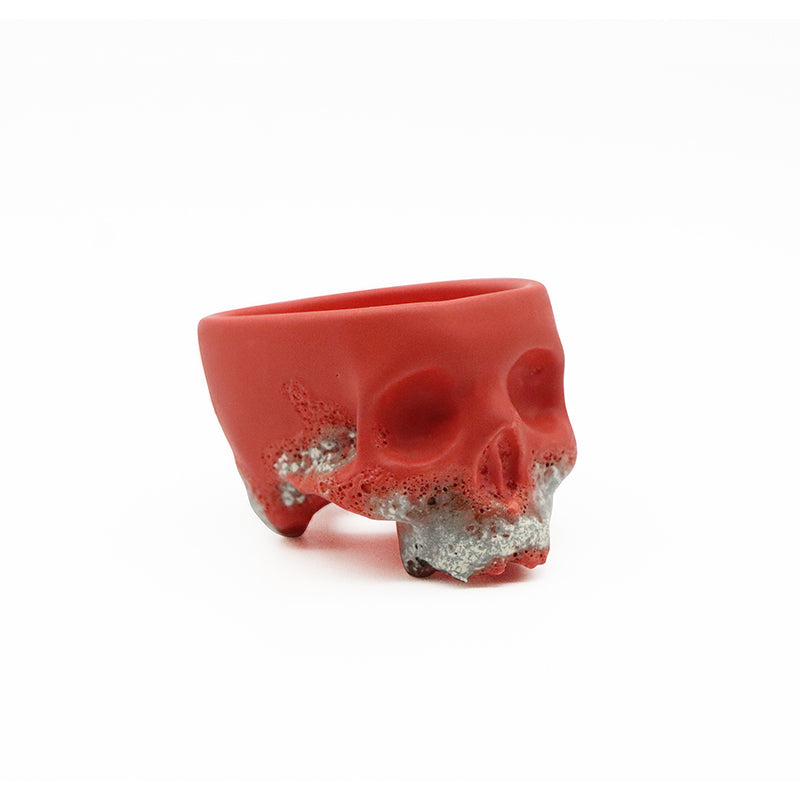 cráneo mini maceta rojo experimental
