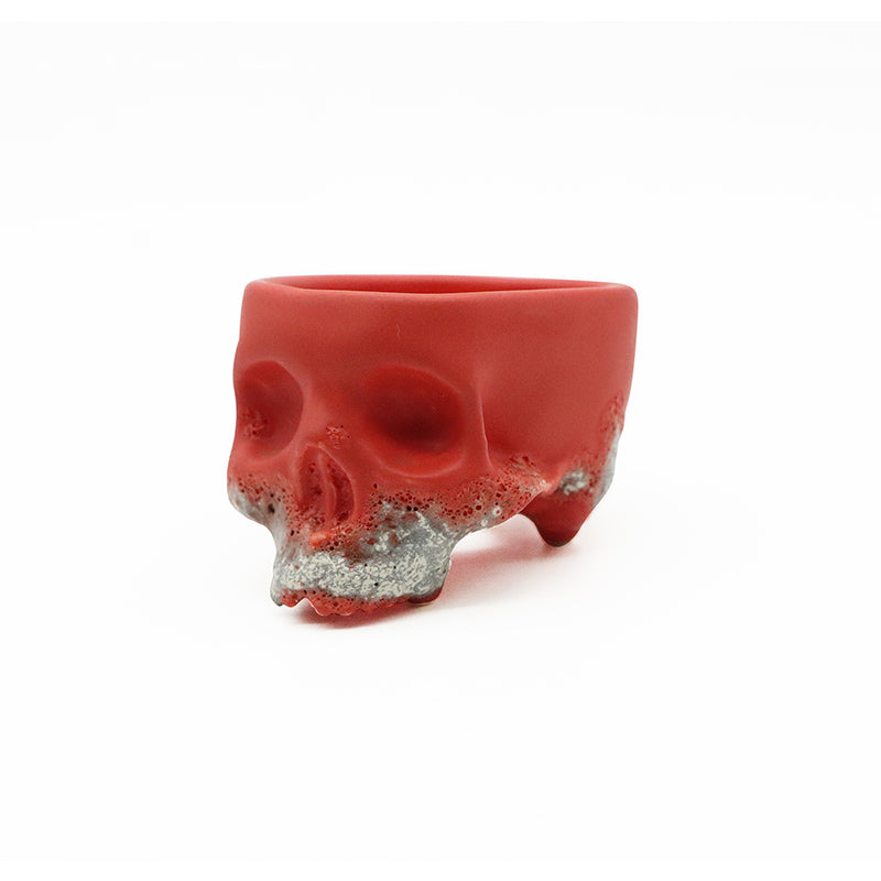 cráneo mini maceta rojo experimental
