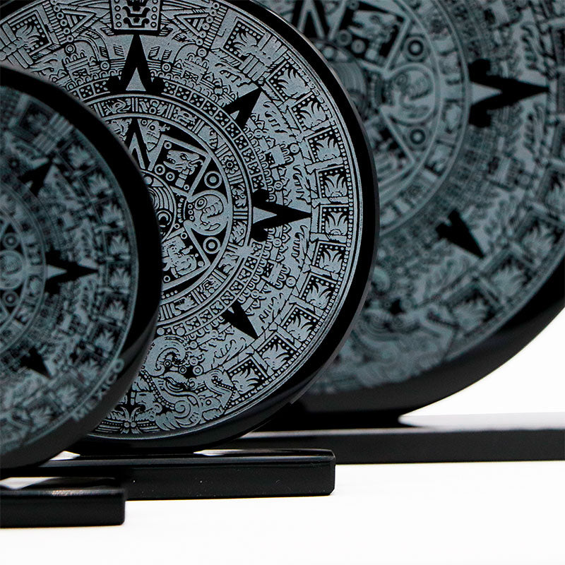 calendario azteca de obsidiana mediano 12cm