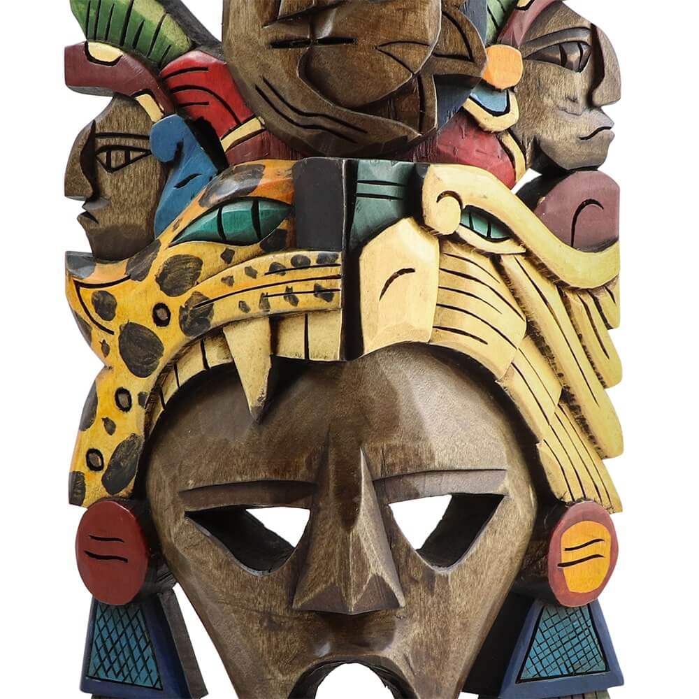 máscara de madera jaguar y águila
