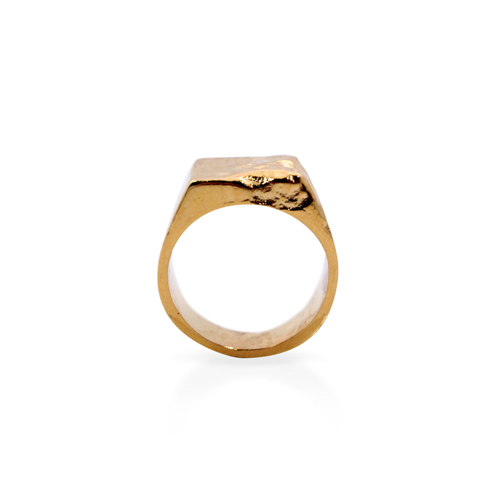 anillo de bronce con chapa de oro
